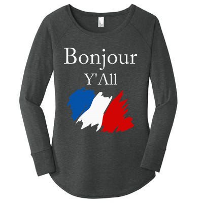 Bonjour YAll Funny French Flag France Lover Women's Perfect Tri Tunic Long Sleeve Shirt