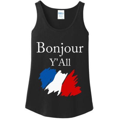 Bonjour YAll Funny French Flag France Lover Ladies Essential Tank