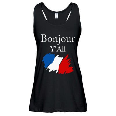 Bonjour YAll Funny French Flag France Lover Ladies Essential Flowy Tank