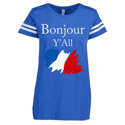 Bonjour YAll Funny French Flag France Lover Enza Ladies Jersey Football T-Shirt