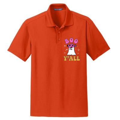 Boo Yall Ghost Halloween Dry Zone Grid Polo