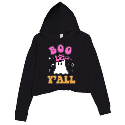 Boo Yall Ghost Halloween Crop Fleece Hoodie