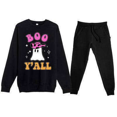 Boo Yall Ghost Halloween Premium Crewneck Sweatsuit Set