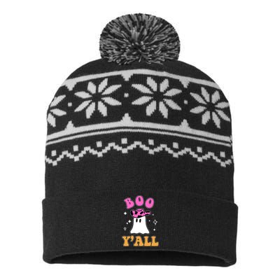 Boo Yall Ghost Halloween USA-Made Snowflake Beanie