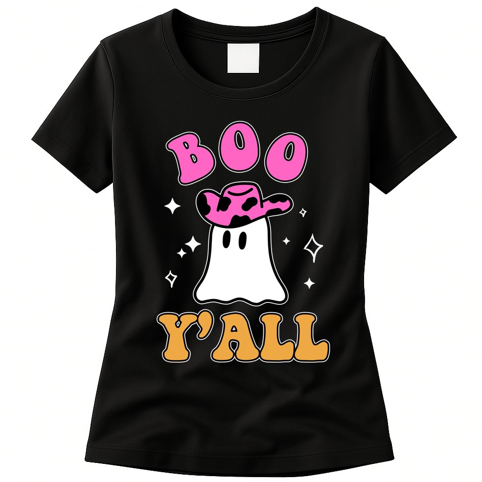 Boo Yall Ghost Halloween Womens T-Shirt