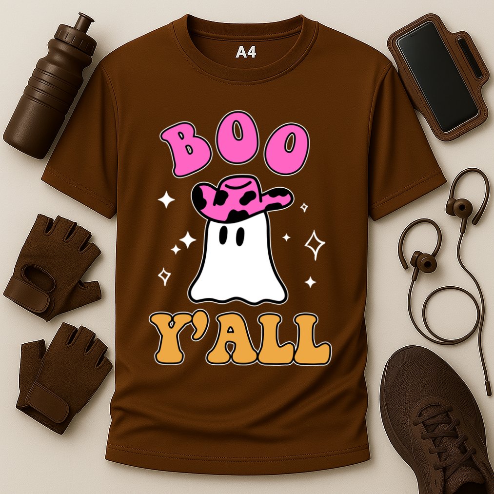 Boo Yall Ghost Halloween Cooling Performance Crew T-Shirt