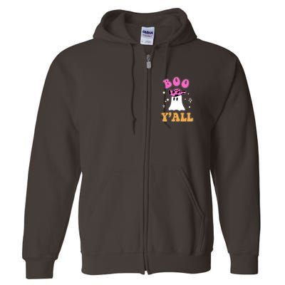 Boo Yall Ghost Halloween Full Zip Hoodie