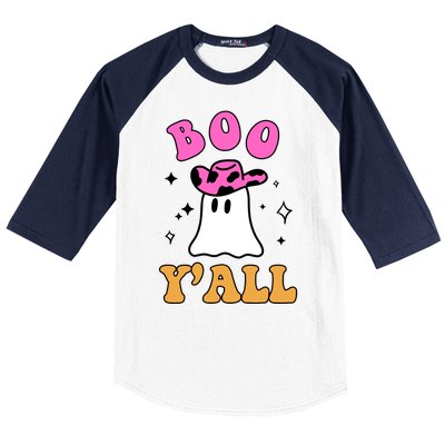 Boo Yall Ghost Halloween Baseball Sleeve Shirt