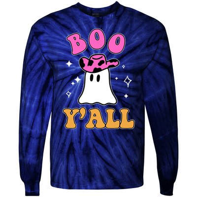 Boo Yall Ghost Halloween Tie-Dye Long Sleeve Shirt