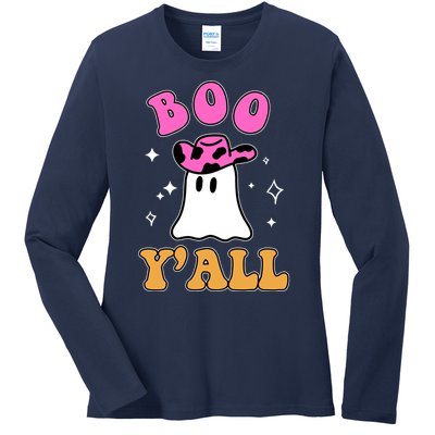 Boo Yall Ghost Halloween Ladies Long Sleeve Shirt