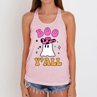 Boo Yall Ghost Halloween Women's Knotted Racerback Tank