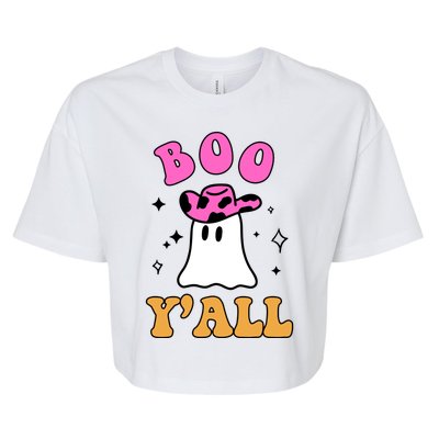 Boo Yall Ghost Halloween Bella+Canvas Jersey Crop Tee