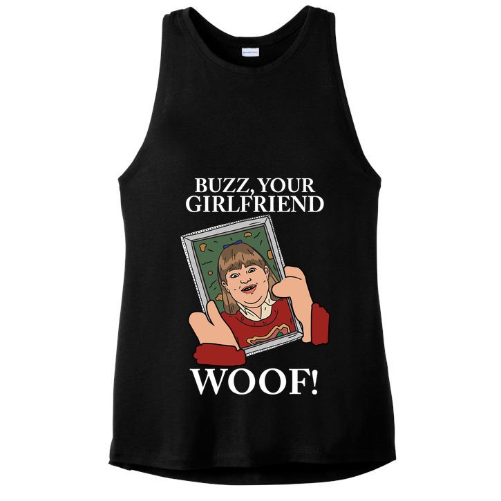 Buzz Your Girlfriend Woof Kevin Mccallister Christmas Movie Ladies PosiCharge Tri-Blend Wicking Tank