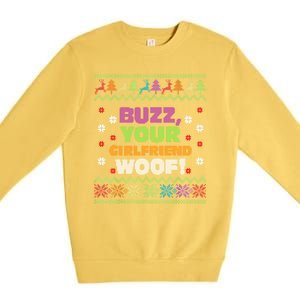 Buzz Your Girlfriend Woof Xmas Premium Crewneck Sweatshirt