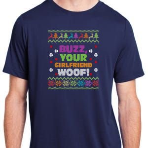 Buzz Your Girlfriend Woof Xmas Adult ChromaSoft Performance T-Shirt