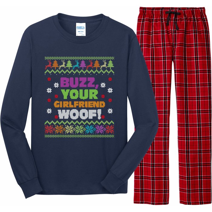 Buzz Your Girlfriend Woof Xmas Long Sleeve Pajama Set