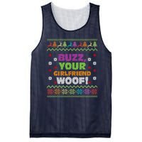 Buzz Your Girlfriend Woof Xmas Mesh Reversible Basketball Jersey Tank