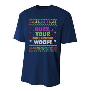 Buzz Your Girlfriend Woof Xmas Performance Sprint T-Shirt