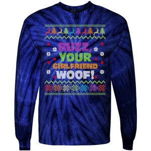 Buzz Your Girlfriend Woof Xmas Tie-Dye Long Sleeve Shirt