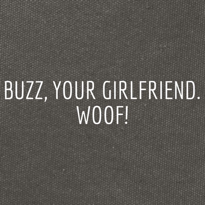 Buzz Your Girlfriend Woof Funny Christmas Sayings Cotton Canvas Backpack