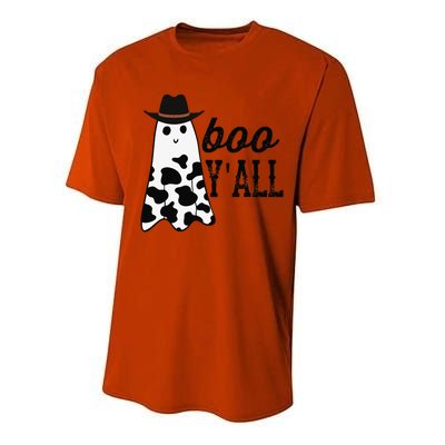 Boo Yall Ghost Scary Western Cowboy Cowgirl Funny Halloween Performance Sprint T-Shirt