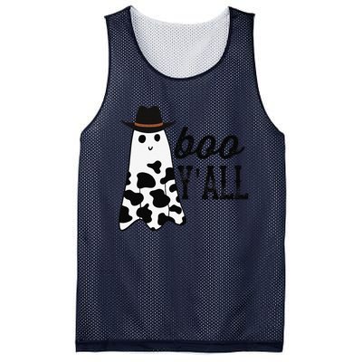 Boo Yall Ghost Scary Western Cowboy Cowgirl Funny Halloween Mesh Reversible Basketball Jersey Tank