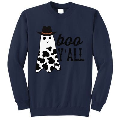 Boo Yall Ghost Scary Western Cowboy Cowgirl Funny Halloween Tall Sweatshirt