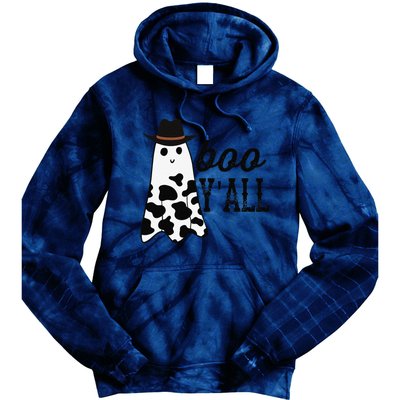 Boo Yall Ghost Scary Western Cowboy Cowgirl Funny Halloween Tie Dye Hoodie