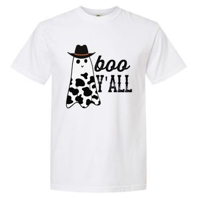 Boo Yall Ghost Scary Western Cowboy Cowgirl Funny Halloween Garment-Dyed Heavyweight T-Shirt