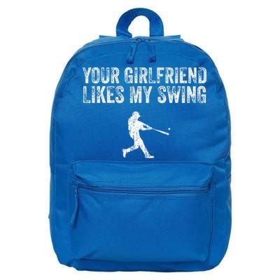 Baseball Your Girlfriend Likes My Swing 16 in Basic Backpack