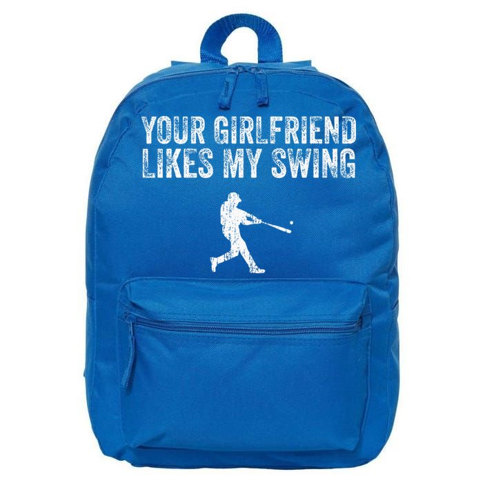 Baseball Your Girlfriend Likes My Swing 16 in Basic Backpack