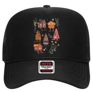 Baba Yaga Houses High Crown Mesh Back Trucker Hat