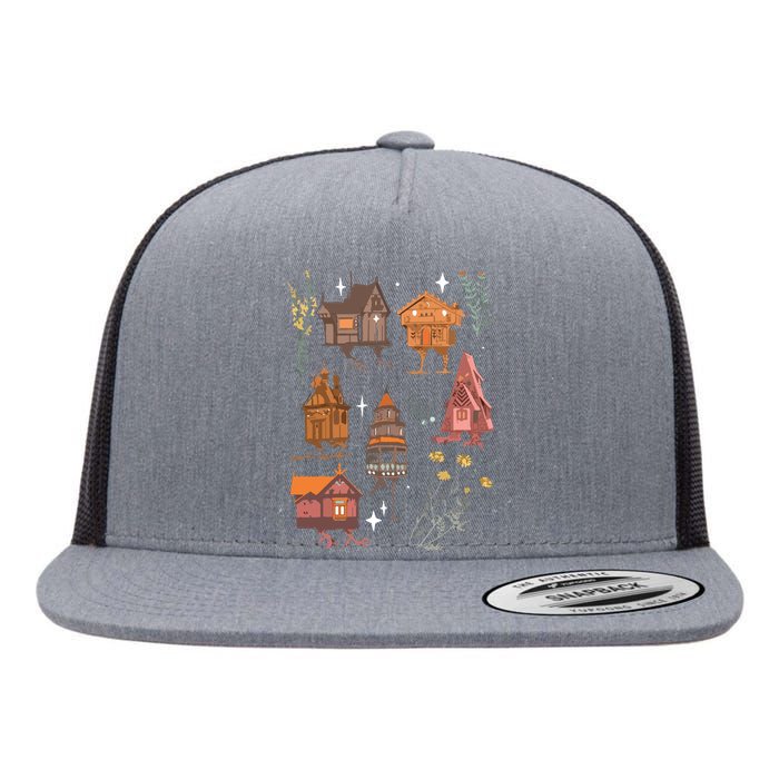 Baba Yaga Houses Flat Bill Trucker Hat