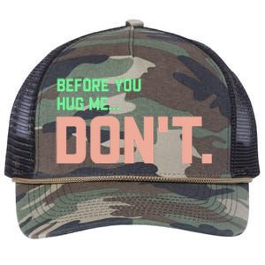 Before You Hug Me Don't Retro Rope Trucker Hat Cap