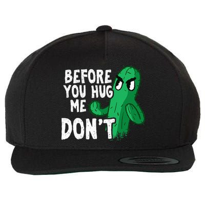 Before you hug me don't – Sarcasm quote no hugs not a hugger Wool Snapback Cap