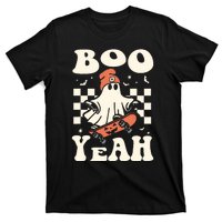 Boo Yeah Halloween Ghost Boy Retro Skateboard T-Shirt