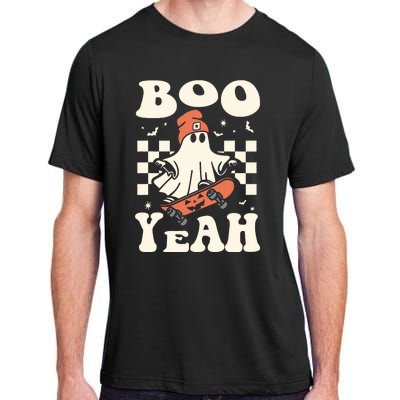 Boo Yeah Halloween Ghost Boy Retro Skateboard Adult ChromaSoft Performance T-Shirt