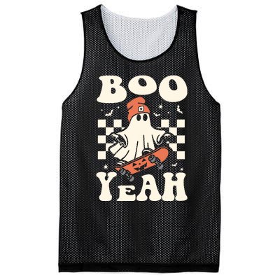 Boo Yeah Halloween Ghost Boy Retro Skateboard Mesh Reversible Basketball Jersey Tank