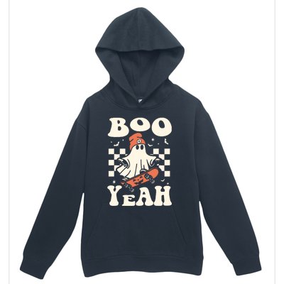 Boo Yeah Halloween Ghost Boy Retro Skateboard Urban Pullover Hoodie