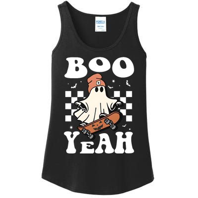 Boo Yeah Halloween Ghost Skateboard Ladies Essential Tank