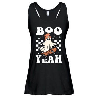 Boo Yeah Halloween Ghost Skateboard Ladies Essential Flowy Tank