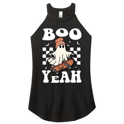 Boo Yeah Halloween Ghost Skateboard Women's Perfect Tri Rocker Tank