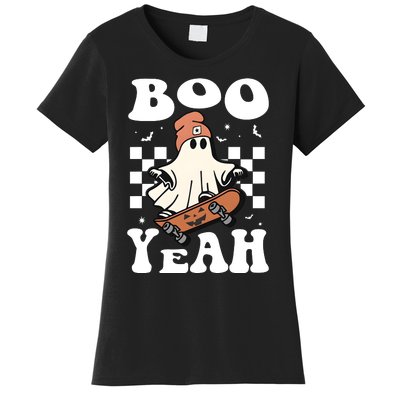 Boo Yeah Halloween Ghost Skateboard Women's T-Shirt