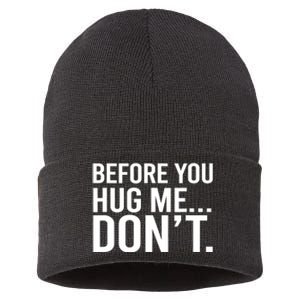 Before You Hug Me Don't TShirt Sustainable Knit Beanie