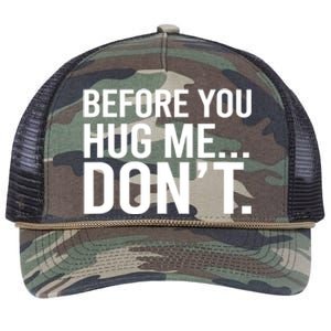 Before You Hug Me Don't TShirt Retro Rope Trucker Hat Cap