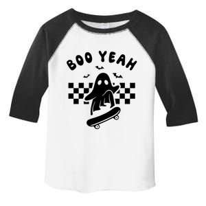 Boo Yeah Halloween Ghost Skateboard Retro Halloween Costume Funny Gift Toddler Fine Jersey T-Shirt