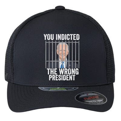 Biden You Indicted The Wrong President Funny Flexfit Unipanel Trucker Cap