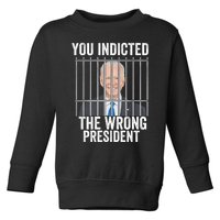 Biden You Indicted The Wrong President Funny Toddler Sweatshirt