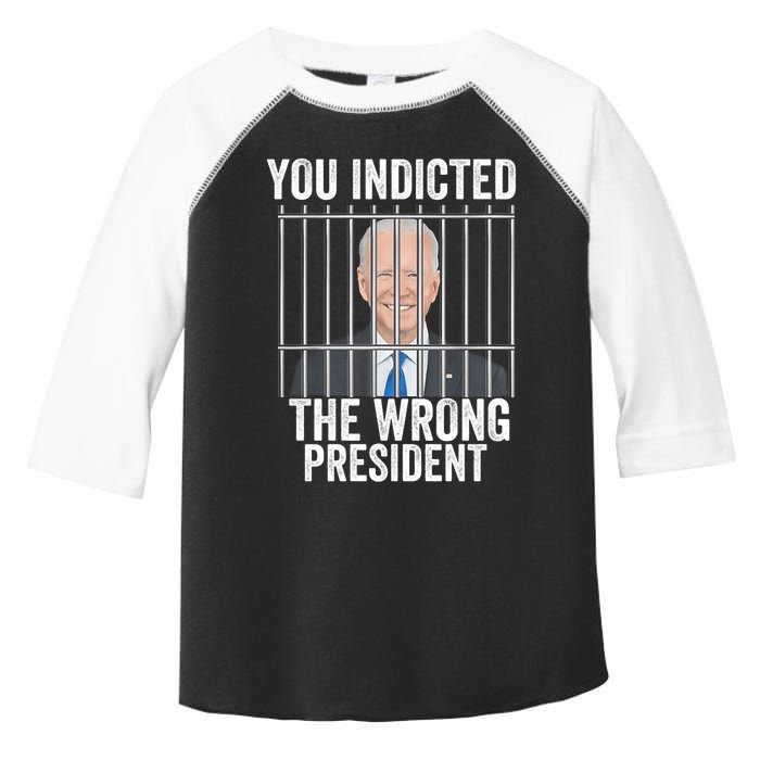 Biden You Indicted The Wrong President Funny Toddler Fine Jersey T-Shirt