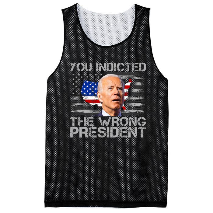 Biden You Indicted The Wrong President Mesh Reversible Basketball Jersey Tank